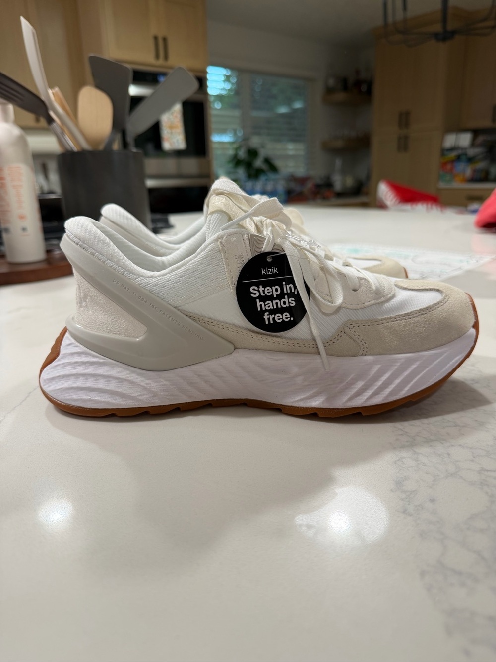 Women’s White Kizik Step-In Athletic Sneakers